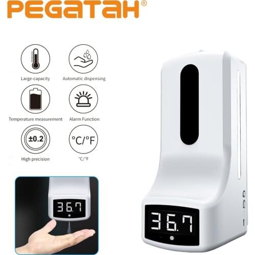 Temperature sensor infrared termometer digital infrarojo Automatic temperature measurement alarm and 1000mL disinfection machine