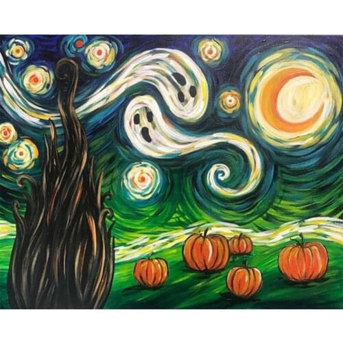 DIY Painting By Numbers Abstract Helloween Oil Coloring By Numbers Wall Art Canvas Picture Hand Painted Home Decoration Gift