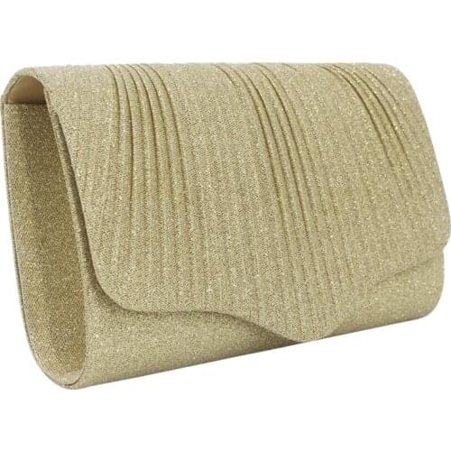 Solid Elegant Ruched Evening Bags Leather Clutches Sweet Envelope Bags With Chain Shoulder Bags Women Fashion Party Purse