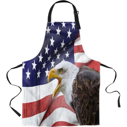 American Flag Eagle Aprons for Women Men Kid Cooking Baking Apron Kitchen Utility Equipment Accessories