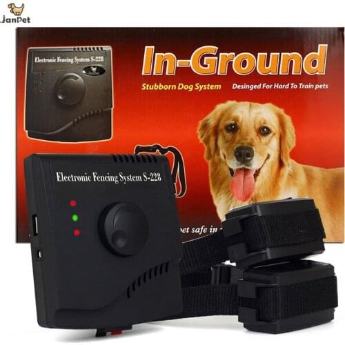 JANPET 2 Dogs Electric Fence System Rechargeable Waterproof Electric Dog Collar with 5 Adjustable Shock Level