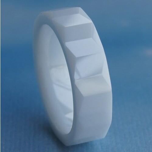 Cool facet white 8mm hi-tech scratch proof ceramic ring