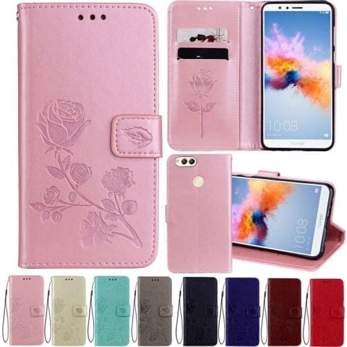 Leather Case For Honor 7X Cases Wallet Cover Flower Design Phone Case for Huawei Honor 7X