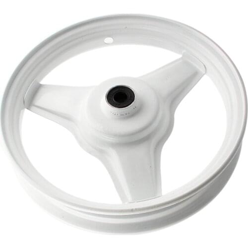 Metal Gloss White Motorcycle Front Rim Wheel Accessory Replacement for Yamaha PY50 PW50 Motorbikes