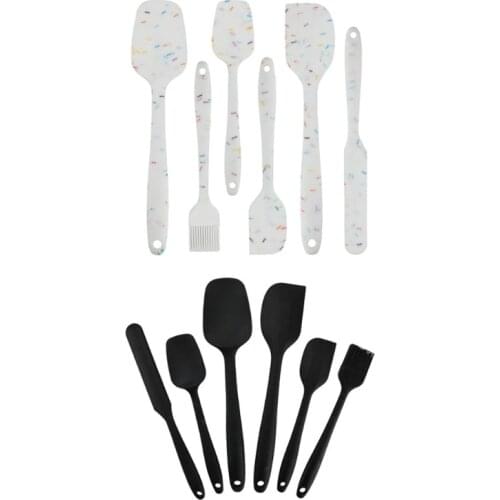 6 Pieces Silicone Pastry Spatula Set Non-Stick Rubber Spatula Set Kitchen Utensils Set Heat-Resistant Spatula for Baking