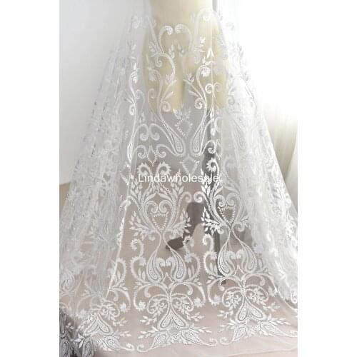 New embroidery lace fabric wedding dress material,diy handmade clothing decorative fabric,130cm*50cm/pcs