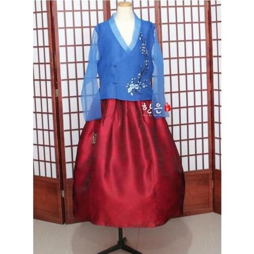 Newly Fahion Blue Modern Hanbok Fushion Hanbok Korean Traditional Hanbok Dress Modernized Hanbok Hallowen Cosplay Gifts