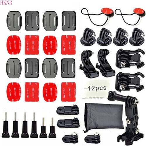 Suitable for Gopro Hero 8 7 6 5 4 3 H9R + SJCAM / Xiaomi Yi EkEN H9R kit mount, camera model curved + flat adhesive tripod