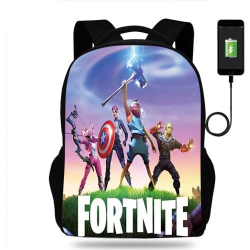 Casual Fortnite Usb Charge Backpack Boys Girls School Bag Men Women Rucksack School Bag Teens Daily New Fortres Mochilas