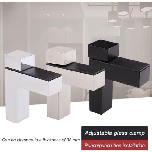 Adjustable F-type Glass Clip Glass Clamp Glass Plated Brackets Zinc Alloy Chrome finish Shelf Holder Support Brackets Clamps