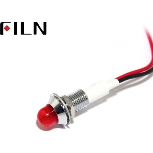 10mm LED Metal Indicator Light Waterproof IP67 Signal Lamp 3V 5V 6V 9V 12V 24V 110V 220V Red Yellow Blue Green White Pilot Seal