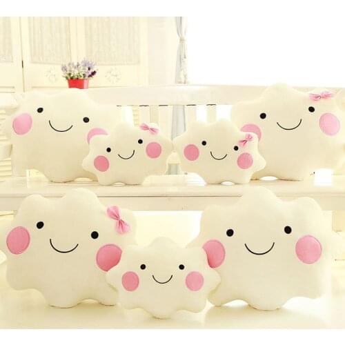 38/55cm cute white Simulation cloud Car sofa home cushion pillow Sleeping doll high quality comfortable christmase gift for kid