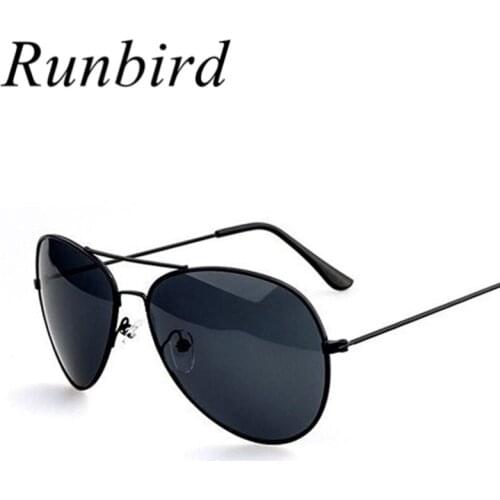 RunBird 2018 New Sunglasses Women Oculos Gold Silver Frame Glasses Men UV400 Shades Male Pilot Sunglass Female Eyewear 046 085