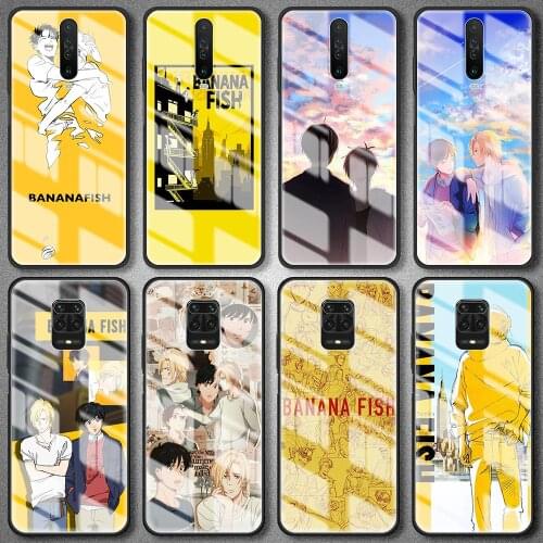 Glass Case For Xiaomi Redmi Note 9S 8T 9 8 Pro 7 8A Mi X3 NFC 10 Lite 9T CC9 Capa Phone Back Cover Shell Yaoi Banana Fish Anime