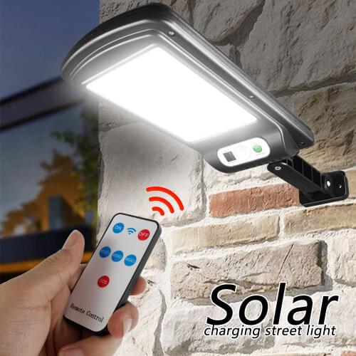 LED Wireless Solar Street Light Remote Control COB Solar Light PIR Motion Sensor IP65 Outdoor Solar Wall Light Waterproof Lamp