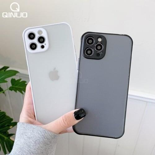 Camera Protection Bumper Phone Cases For iPhone 12 11 Pro Max X XR XS Max 8 7 6 6S Plus Matte Transparent Shockproof Candy Cover