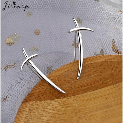 Jisensp Women Fashion Punk Cross Stud Earrings Trendy Ear Climber Cartilage Earings for Women Everyday Jewelry Accessorie