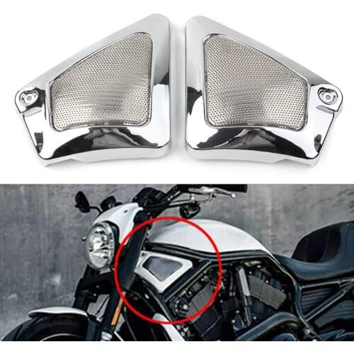 1Pair Chrome Motorcycle Airbox Frame Neck Side Cover Air Intake Guard For Harley V-Rod VRSCA VRSCB VRSCX VRSCAW