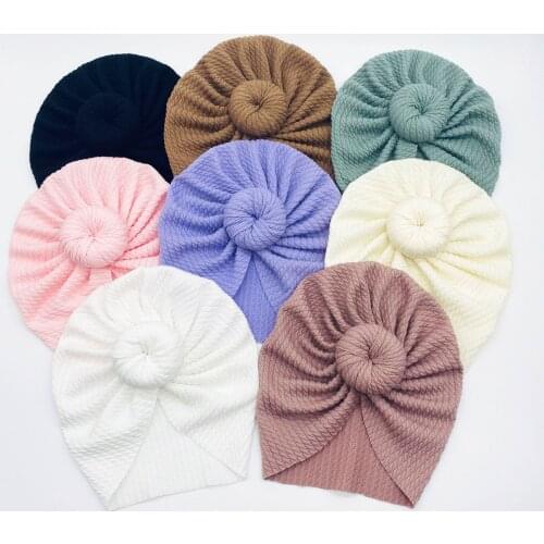 16 pcs/lot, Knotted Baby Turban, Waffle Knit Turban Hat, Donut Baby Headwrap Photo Props