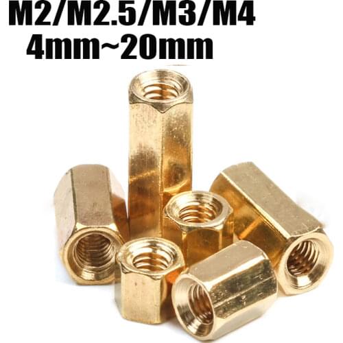 50PCS M3 Hex Nut Spacing Screw Female Brass Threaded Pillar PCB Motherboard Standoff Spacer 4mm/5mm/6mm/8mm/10mm/12mm Hardware