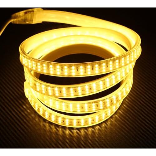 276Leds/m Three Row LED Strip 2835 220V 240V Waterproof LED Tape Rope Light Warm White Home Decoration Lighting New