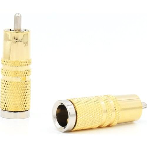 4pcs Hi-end Golden RCA Male plug connector rca plug Audio Cable Connector with rca plug