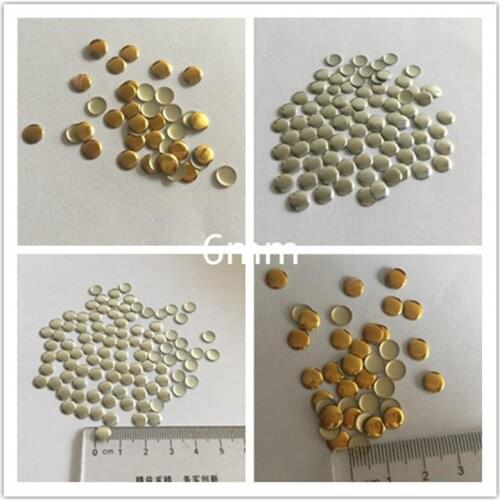 500pcs Hot Fix Rhinestuds Gold/Silver Round 6mm Metal Iron-on Studs Decorations Heat Transfer For Clothing Garment Accessories