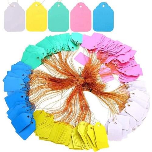 500Pcs Waterproof Tags with String, Plastic Reusable Plant Labels Hanging Marking Tags for Gardening Jewelry Clothing