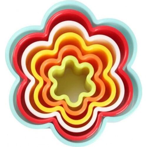 6pcs/Set 6 size Plastic Cupcake Flower Shape Cookie Cutter Cake Mold Biscuit Fondant DIY Cake Kitchen Cooking Tools