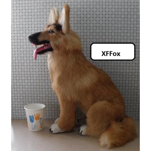 Big real life open-mouth sitting dog model plastic&furs simulation wolfhound dog doll gift about 30x14x42cm xf2378