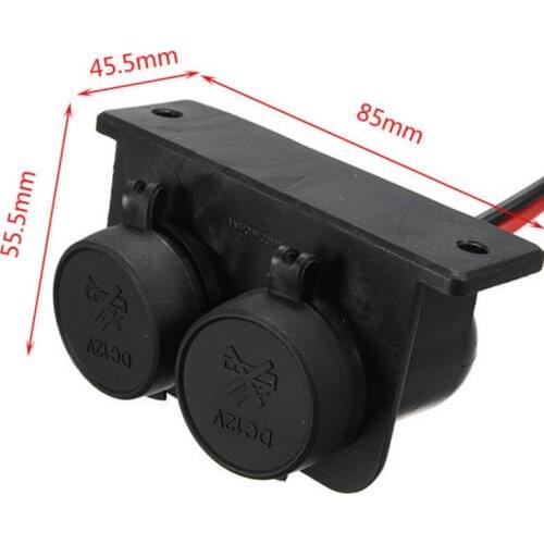Black Motorcycle Auto Lighter Power Outlet Socket Waterproof
