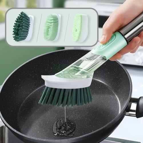 Kitchen Accessories Dish Washing Cleaning Brush Long Handle Remove Oil Household goods Not Hurt The Pot and Hand Magic Sponge