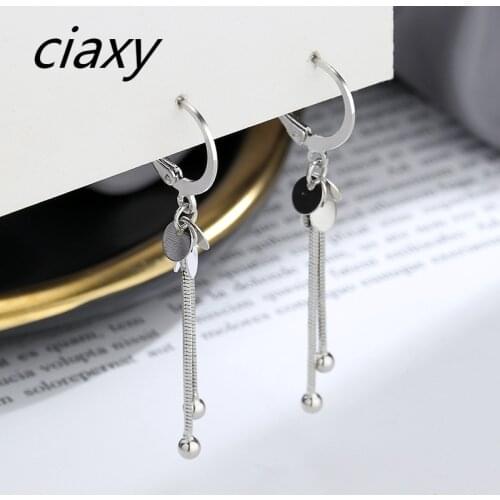 CIAXY 925 Sterling Silver Coin Earrings for Women Sense Niche Tassel Small Disc Earrings Korean Fashion Engagement Jewelry