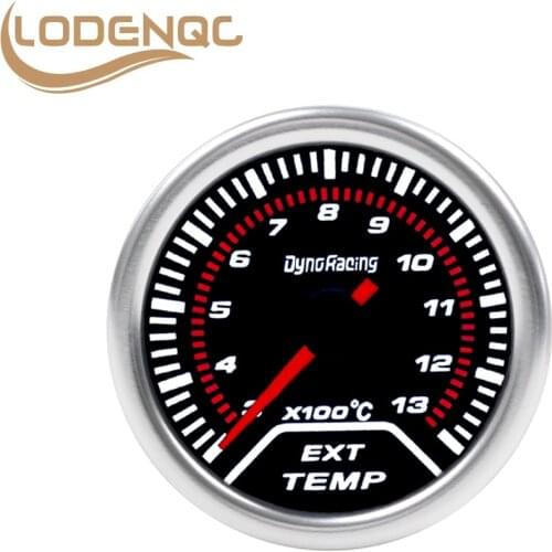 Lodenqc Car Meter 2" 52mm Exhaust Gas Temp Gauge Smoke Lens 300-1300C Auto Exhaust Gas Temp Gauge