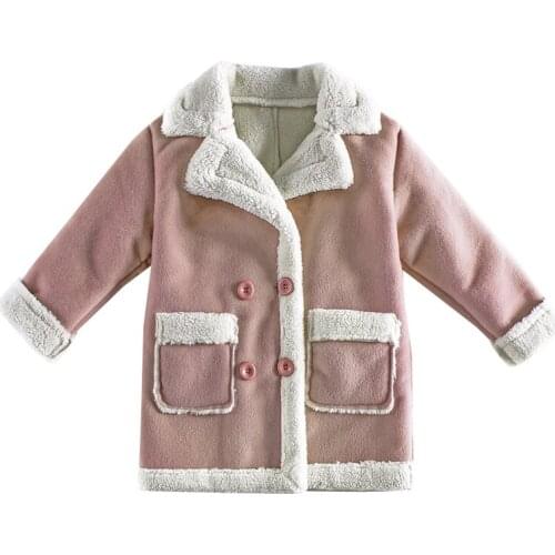 Kids 4-14 years girls fashion autumn winter warm thick dust coat mink wool cotton jacket korea wollen fabric children clothes