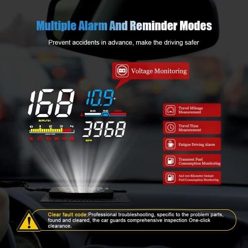 Head Up Display D5000 HUD Display Car HUD D5000 OBD OBD2 Projector Digital Speedometer Head Up Display Car Speed Security Alarm