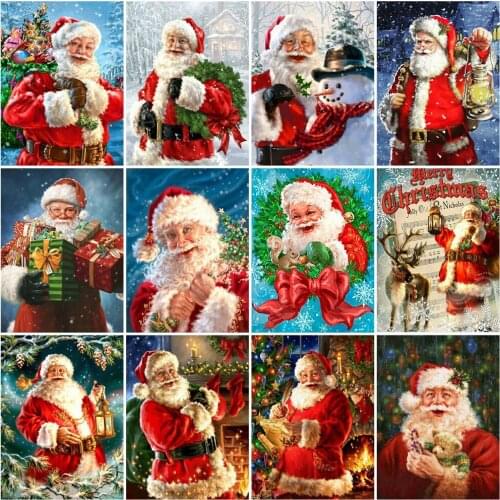 EverShine Diamond Painting Full Square Christmas Cross Stitch Diamond Embroidery Cartoon Mosaic Art Santa Claus Handmade Hobby