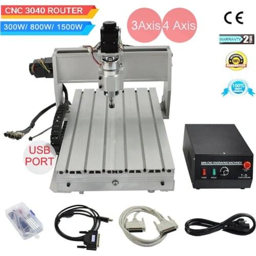 CNC 3040 3Axis/ 4 Axis Milling Engraving Machine 300W/500W/1500W 3040Z Wood Router Ball Screw Mach 3 USB DIY Drilling Machine