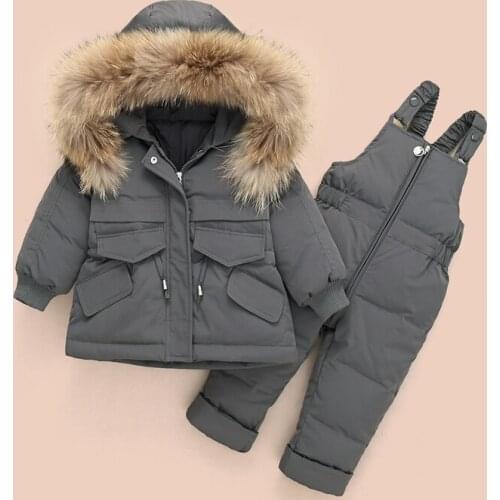-30 Degrees Winter Children Clothing Set Baby Boy Girl Down Jacket Outerwear Jumpsuit Snowsuit Kids Parka Coat Overalls Overcoat