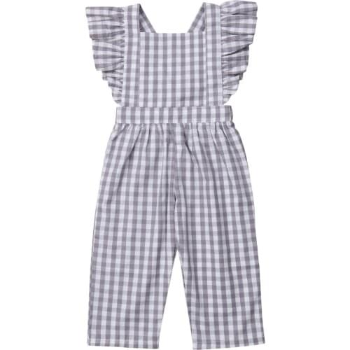Newborn Baby Girls Romper Striped Ruffles Jumpsuit Playsuit Overalls Clothes Outfits
