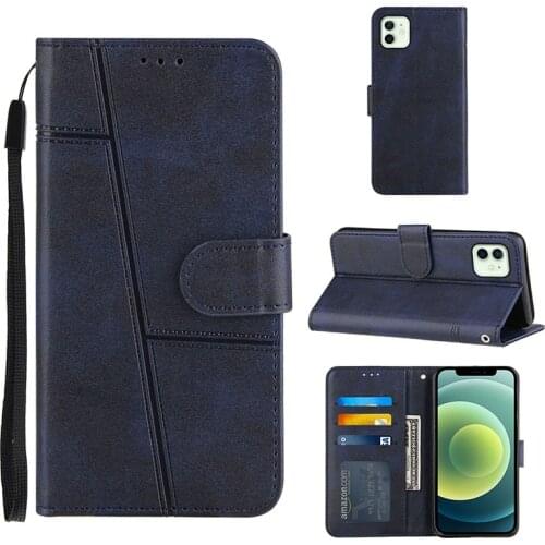 Stend Flip Leather Case for iPhone 12 11 Pro Max 12 Mini SE 2020 6 6S 7 8 Plus X XR Xs Max Simple Wallet Card Slot Phone Cover