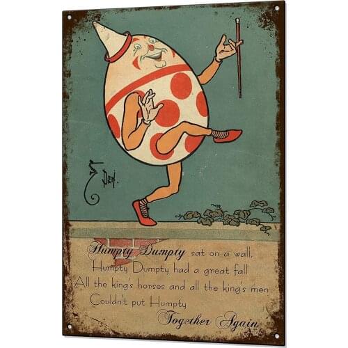 Humpty Dumpty Nursery Sign Retro Metal Tin Sign Plaque Poster Wall Decor Art Shabby Chic Gift
