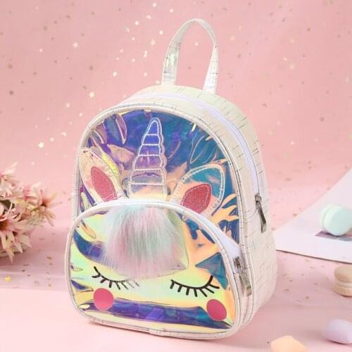 Cute Unicorn Mochilas Waterproof PVC School Bag Jelly Backpack Children Kids Lovely Animal Laser Backpacks Fashion Cartoon Purse