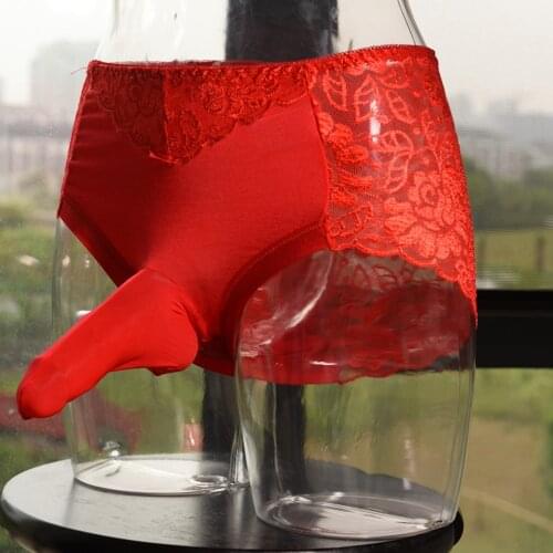 Hot Fashion Mens Sissy Lace Briefs Sexy Underwear Erotic Gay Shorts Panties Lingerie For Men Chastity Knickes Underpants