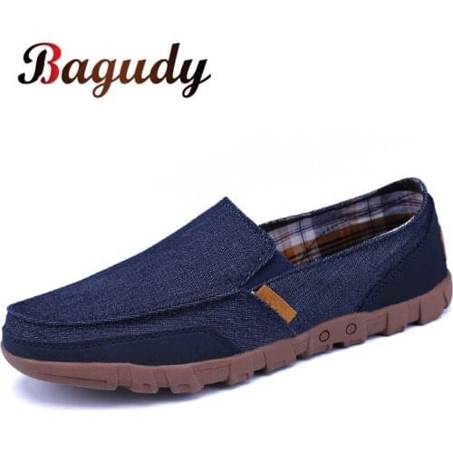 Summer Men Fashion Denim Loafers Shoes Canvas Low Male Shoes Breathable Flats Men Casual Shoes Slip on Men Canvas Lazy Shoes 48