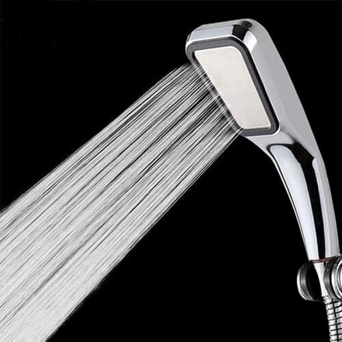 High Pressure Shower Head 300 hole Square Water Saving Chrome-Plate Panel Streamline Bathroom Turbocharger Showerhead