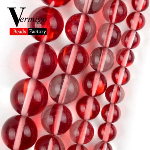 Natural Red Austrian Crystal Stone Round for Jewelry Making 6-12mm Loose Beads Diy Bracelet Necklace Accessories Wholesale