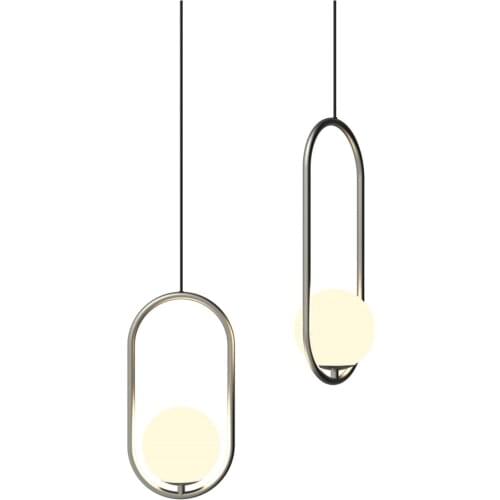 Nordic Bedside Small Pendant Lights Bar Oval Living Room Dining Restaurant Glass Ball Hanging Lamps Corridor Home Deco Fixtures
