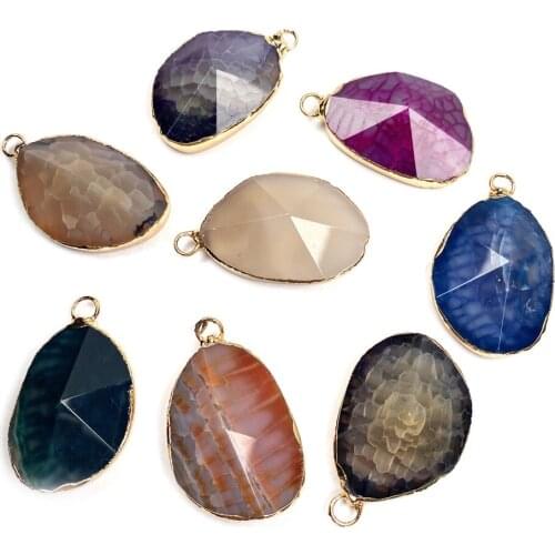 New Style Natural Stone Pendant Section Irregular Agates Pendant For Jewelry Making DIY Necklace Accessory