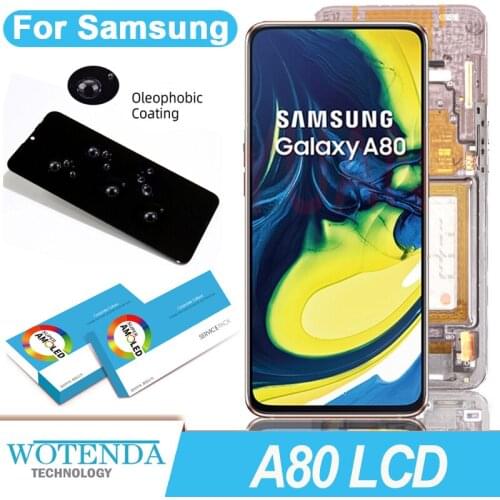 100% Original Super AMOLED LCD Display with Touch Screen Digitizer for Samsung Galaxy A80 A805 SM-A805F Repair Parts